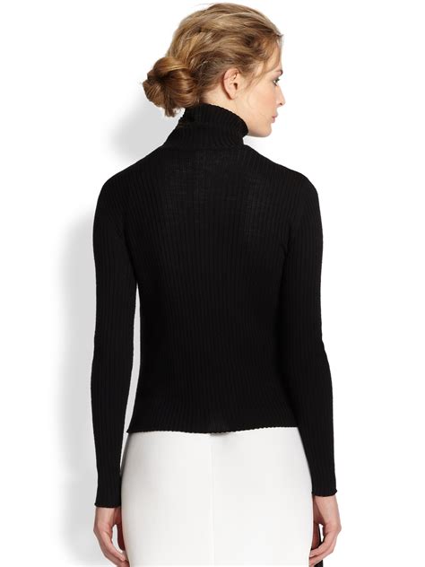 Merino Wool Turtleneck Sweater .